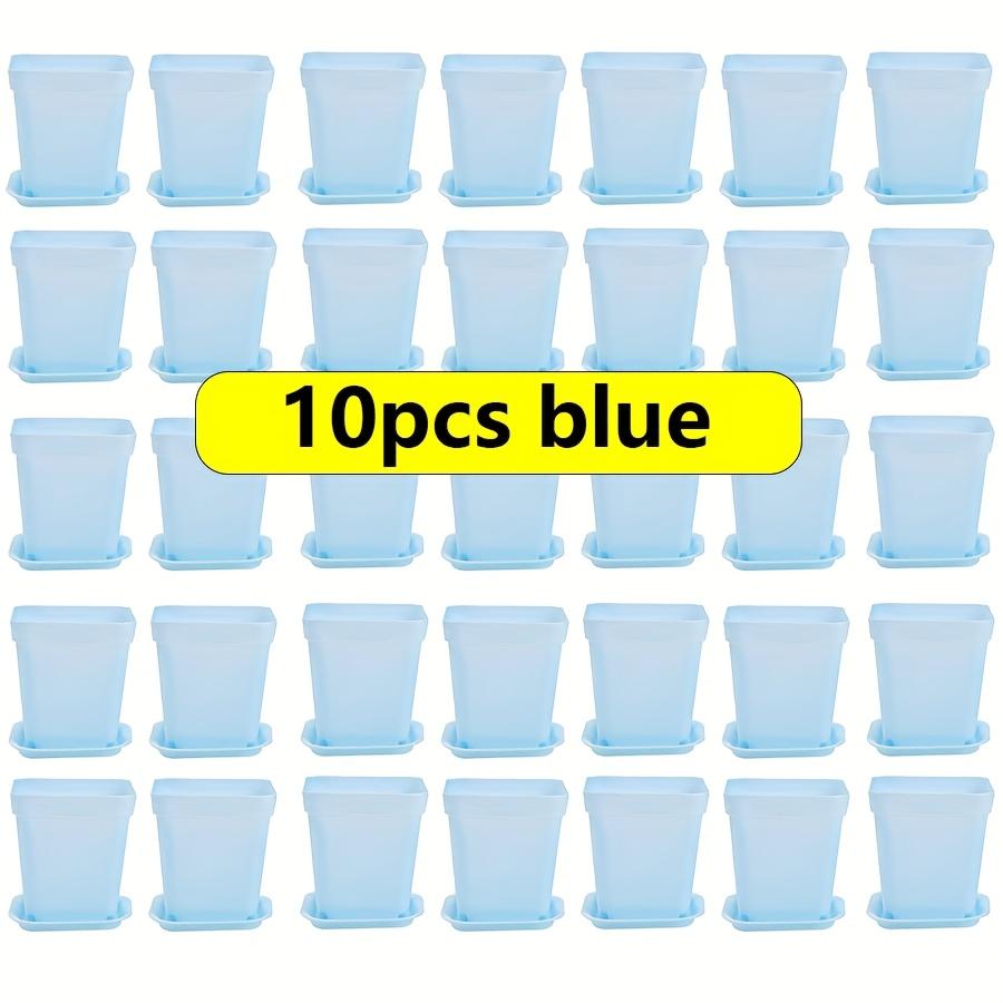 10Pcs Mini Square Flower Pots With Trays Drainage Holes Candy Colors For Succulents Plants Seedlings Home Decor Garden Jxb