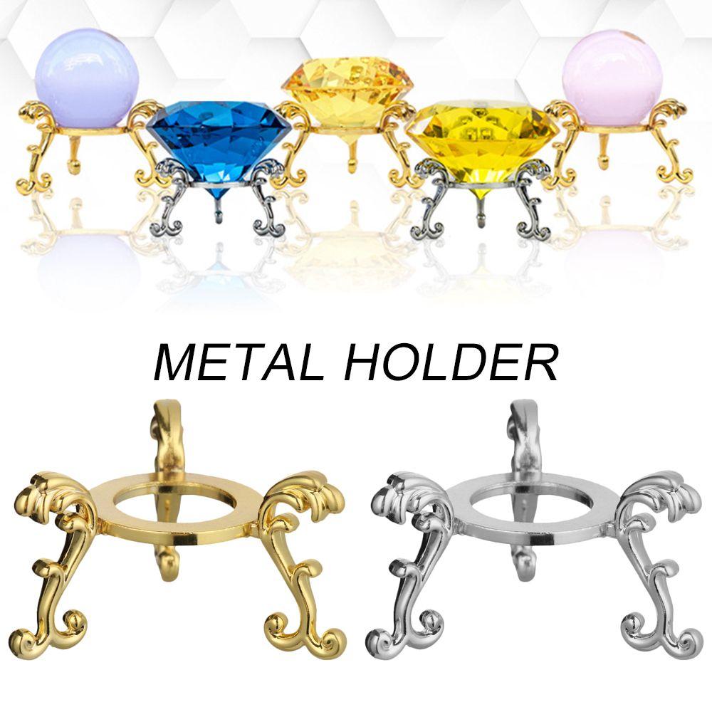 Handicraft Home Decor Photography Props Crystal Ball Base Metal Holder Display Stand Sphere Stone Support