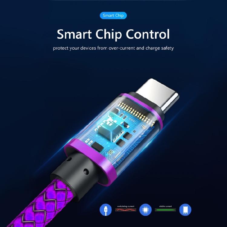 Braided USB C Fast Charge Cable Nylon Cord Flexible 480Mbps for Phones Power Adapters Mobile Device