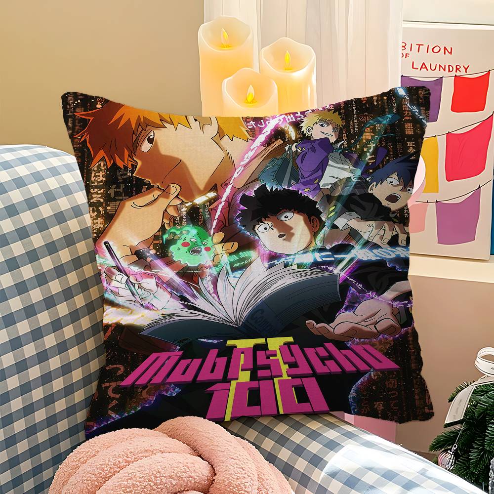 Japan Anime Mob Psycho 100 Personalisierte Bildtext Heimdekorationskissen Haushaltsgeschenke 45x45cm