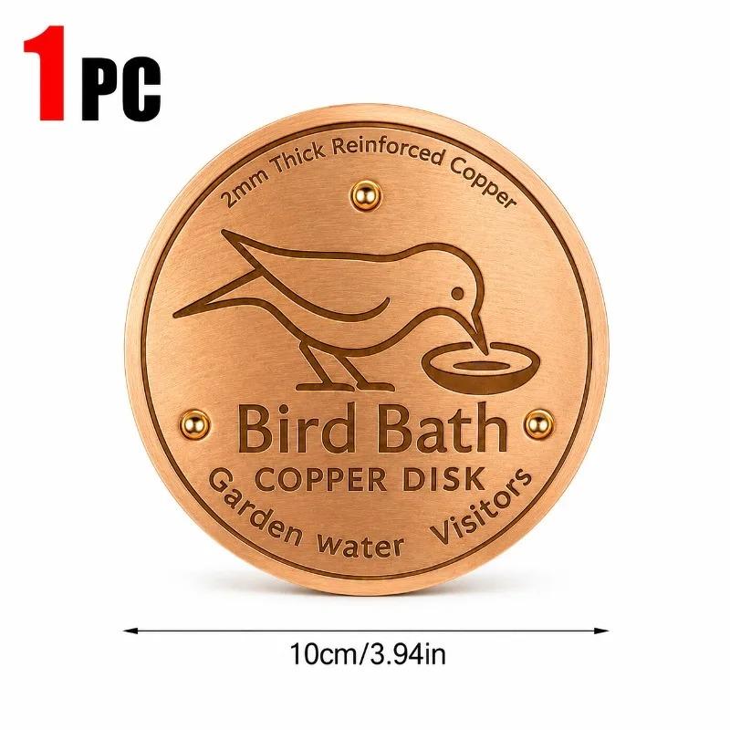 Copper Bird Bath Cleaner Disc Metal Water Purification Disk for Outdoor Garden Bird Bowl Fountain Basin Patio Yard Accessories