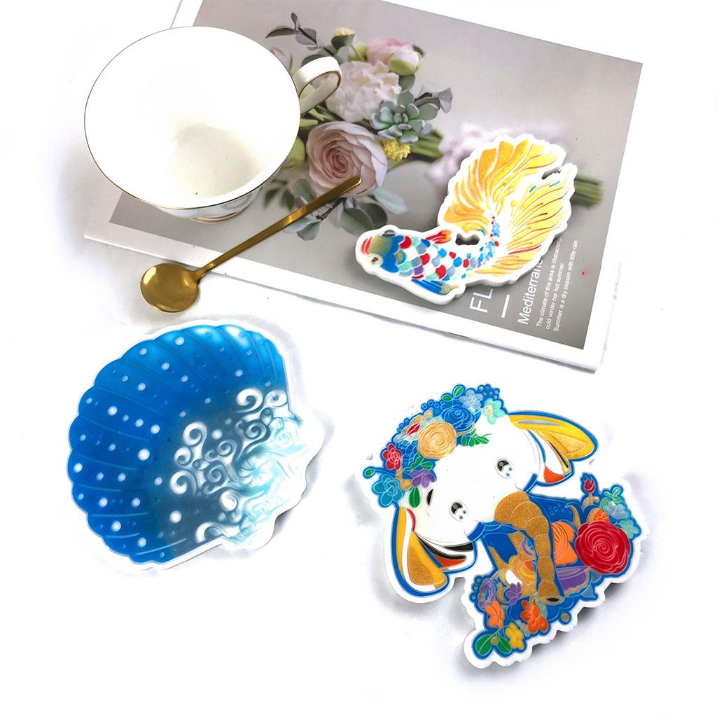 Plaster Soap Casting Epoxy Mould DIY Crafts Cup Mats Silicone Mold Crystal Agate Coaster Mold Mug Pad Resin Casting Mold