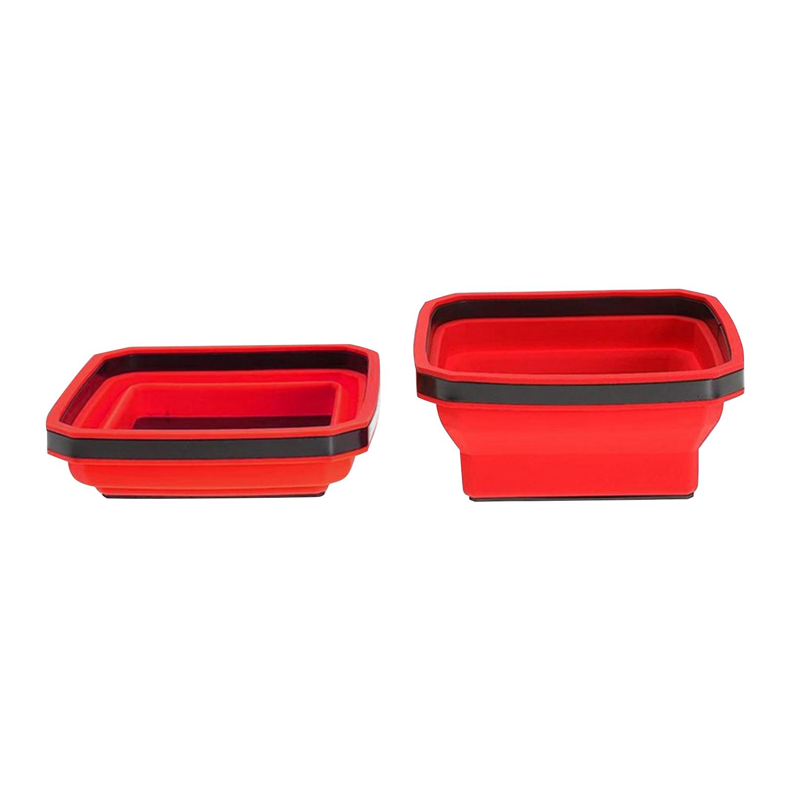 

Silicone Foldable Magnetic Square Parts Storage Tray, Strong Magnetic Folding Storage Box One Size червоний