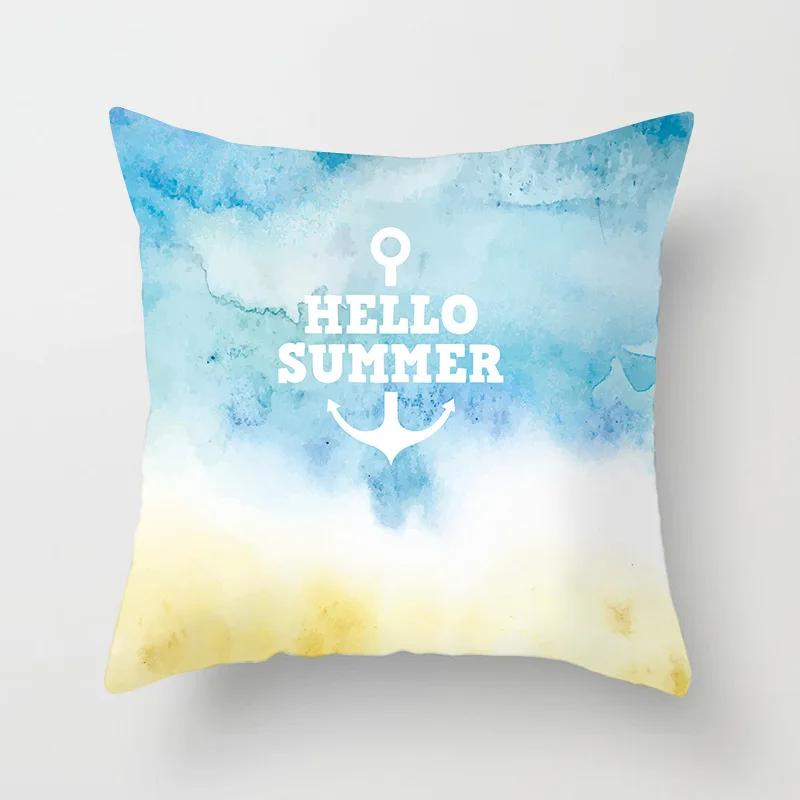 Pillowcases Home Decor Living Room  Cute Blue Ocean Pillowcase Office Chair Double Bed Cushion Cover