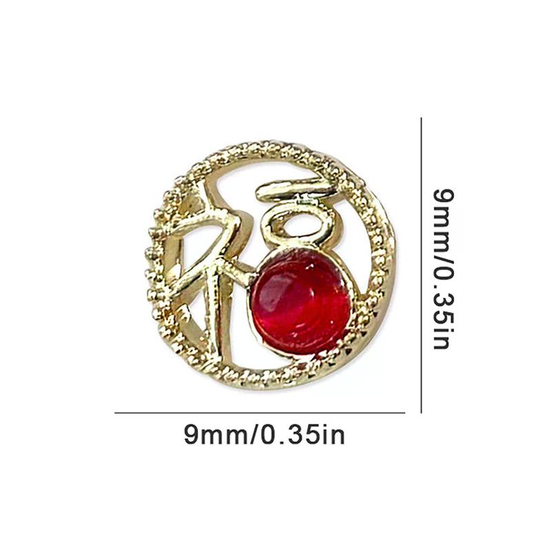 2026 New Year Fortune Alloy Nail Art Jewelry / Lucky Bag Chinese Knot Goldfish Ingot Coin Nail Decor DIY Year Of The Horse