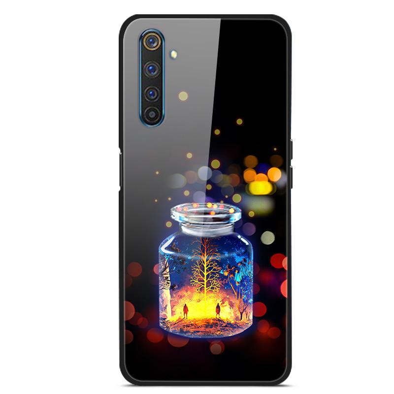 Para OPPO Realme 6 pro Fundas Vidrio Templado Cubierta Trasera del Teléfono para Realme 6pro Fundas con Parachoques de Silicona coque en Realme6 6S 6 s 6i