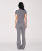 BORN TO WIN W Quick Dry Emblem Semi Crop T-Shirts [Charcoal]