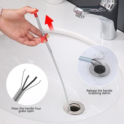 23 Inch Drain Snake Spring Tube Unblock Tool Bathroom Sewer Dredge Anti Clogging Tool Kitchen Sink Cleaning Hook Plumbing Agent