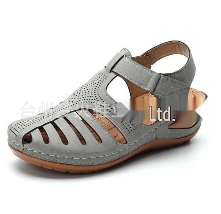 Women's 2020 Wedge Sandals - European & American Style, Casual, Large Size, Solid Color Stitching