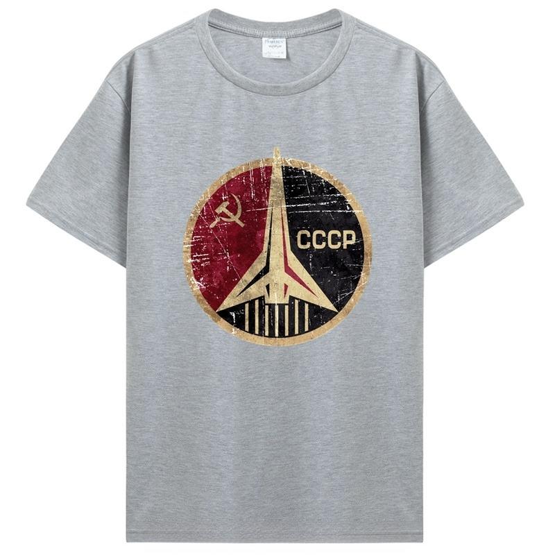 2026 Vintage Russia CCCP Yuri Gagarin Soviet Sputnik Space Exploration Print Tshirt Men and Women Short Sleeved Tops Tshirts