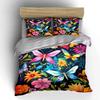Colorful Butterfly Floral Decoration Soft Comfortable Duvet Cover Bedding Set Included 1*Duvet Cover & 2*Pillowcases Gift