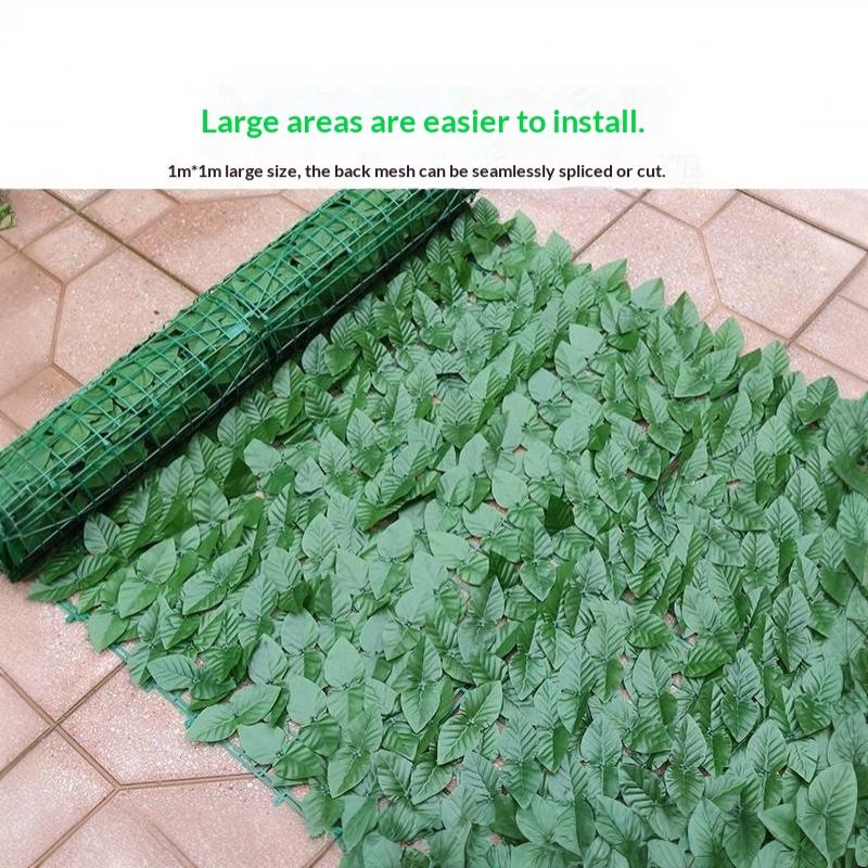 Faux Artificial Leaf Privacy Fence Panel 1M/ Realistic Green Hedge for Patio Balcony Backyard Home Outdoor Decor