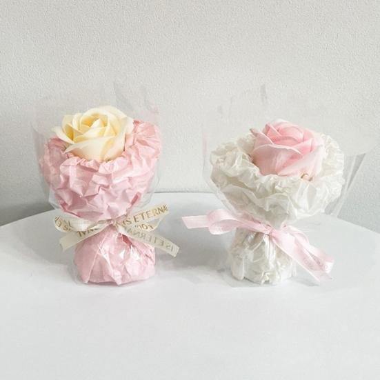 Scented Artificial Flower Bouquet Handmade Mini Aromatherapy Soap Rose Floral Arrangement Romantic Valentine's Day Gift for Home Car Decoration