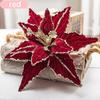 New 1-4PCS Christmas Flower Glitter Artificial Poinsettia Artificial Xmas Tree Decor for Home Party Decor New Year's Ornaments