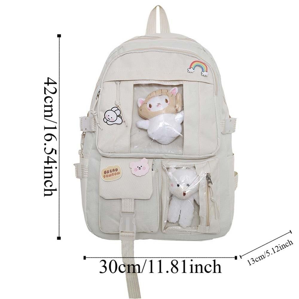 Solid Color Students School Bag Durable Large Capacity Daypack Nylon Ita Backpack  School