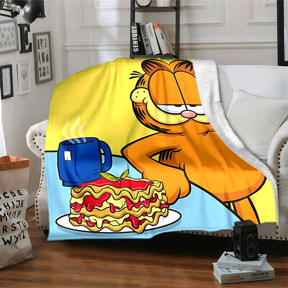 1pc Garfields Urgent Meal flannel Blanket for Super Soft Cute Comfort Blanket for Travel Bedding Couch Sofa Blanket Y72314