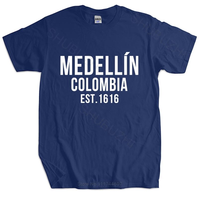 

men brand t shirt summer cotton tshirt Funny Print T-Shirts Narcos Medellin Est 1616 Pablo Escobar euro size 4XL