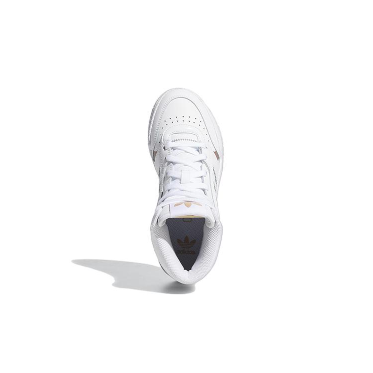 adidas Originals Drop Step J Leder Bequem Abriebfest Abriebfest High-Top Skateboard-Schuhe Weiß EF7155