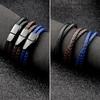 Titanium Steel Bracelet Double Layer Brown Black Leather Braided Rope Man High Quality Stainless Steel Magnetic For Women Gift