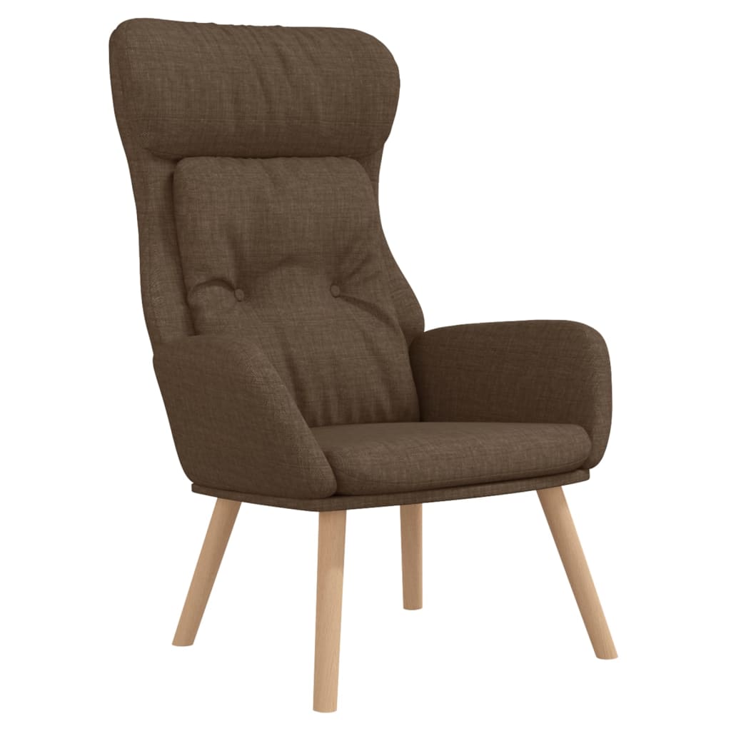 Recliner Chair with Ottoman Brown Fabric