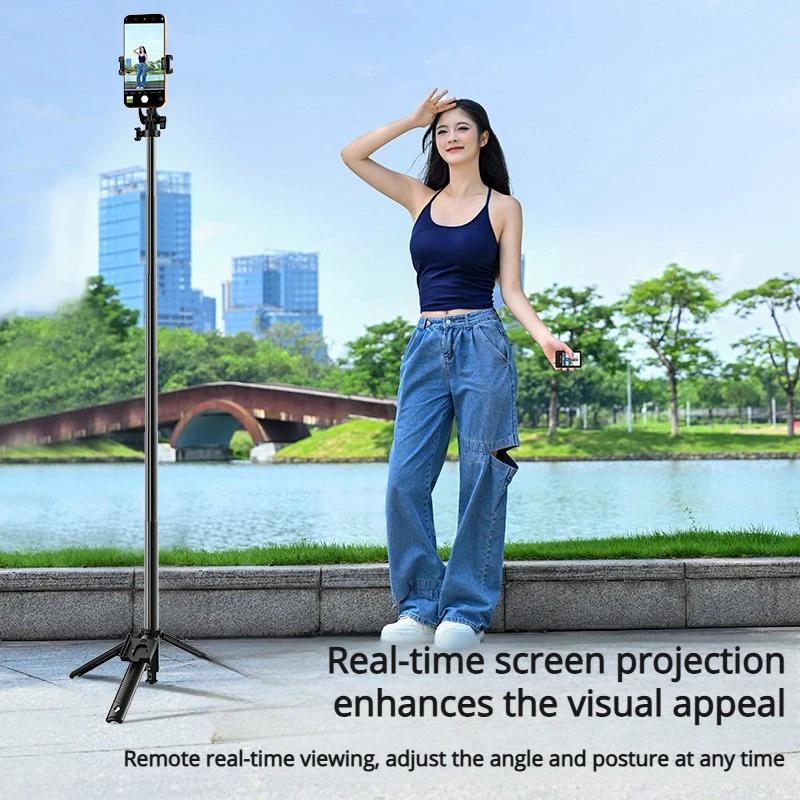 Smartphone Rear Selfie Screen with Selfie Stick Tripod suit.Selfie Pole Real-time Projection,for Vlog/Travel/Selfie/Group Photos