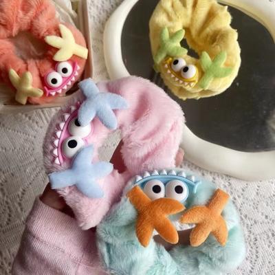 Neue Cartoon Kleine Monster Plüsch Scrunchies Elastische Haarbänder Winter Lustige Haargummis Süße Kinder Kawaii Accessoires