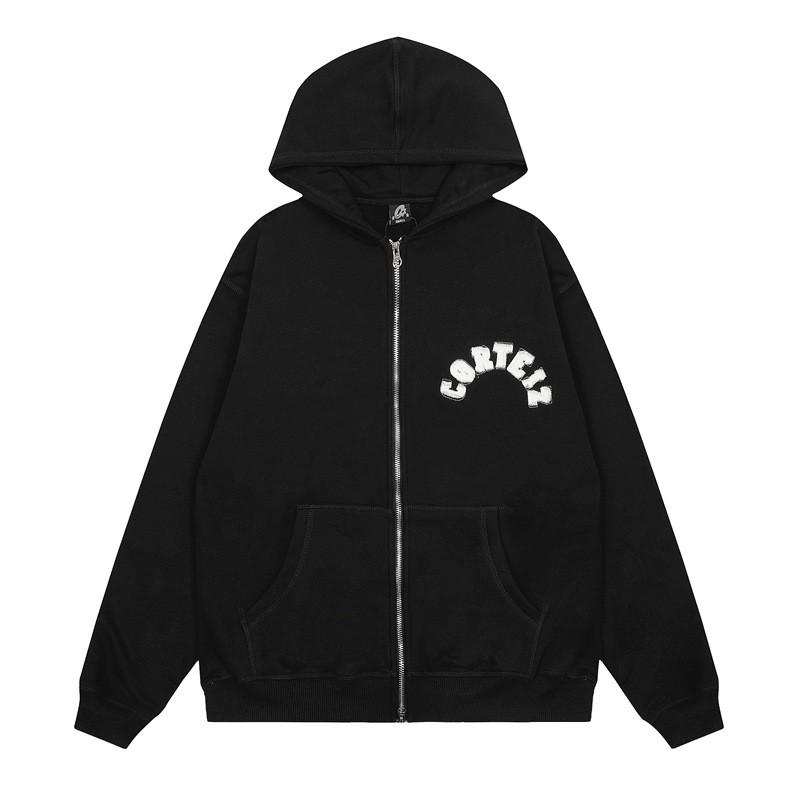 Corteiz Alcatraz Embroidered Zip-Up Hoodie Straight