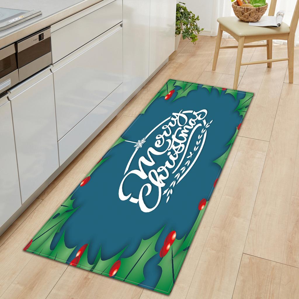 Christmas Household Bathroom Absorbent Non-Slip Mat Living Room Kitchen Sand Carpet Doormat Long Floor Mat