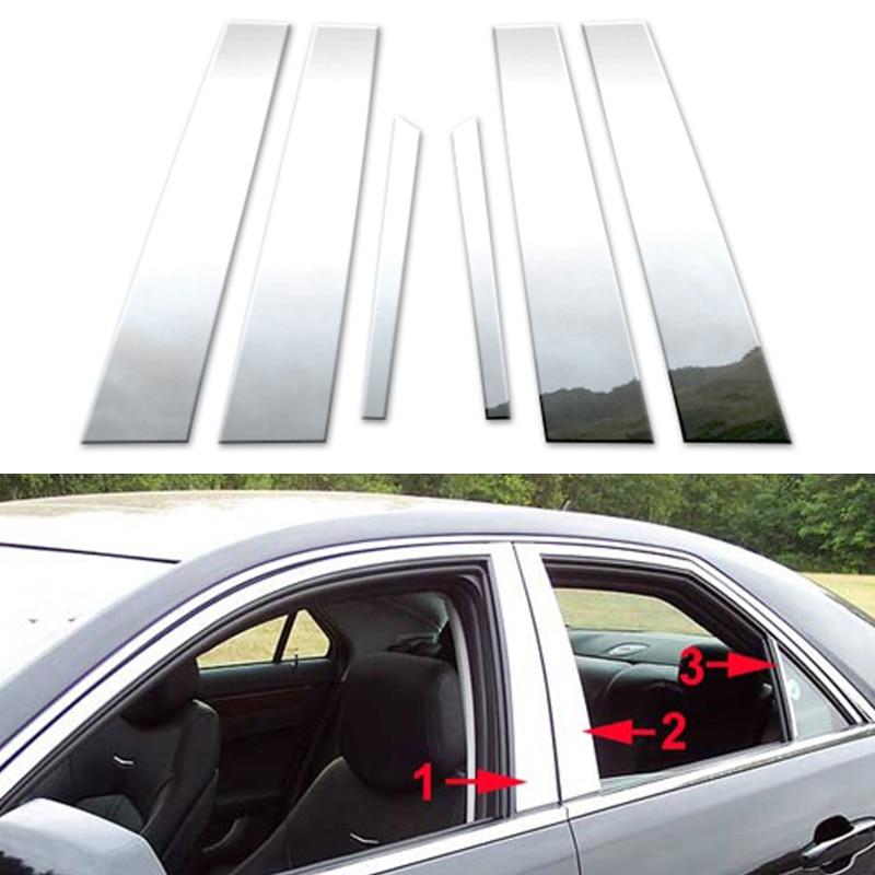 

Хромированные стойки оконных стоек, накладка на дверь, серебряная внешняя наклейка, наклейка, подходит для Cadillac CTS, 4-дверный седан 2008-2013 гг.