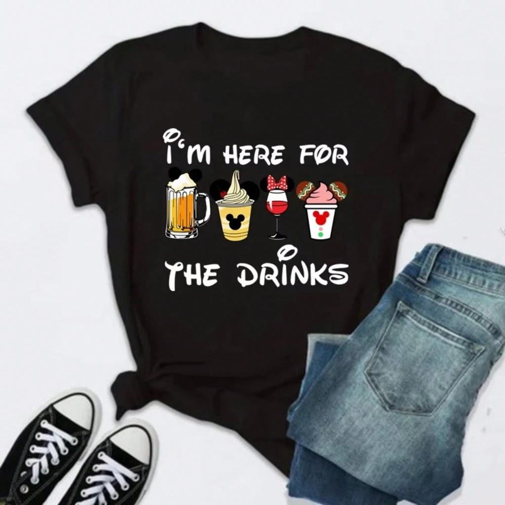 Wounisex's T-Shirts Casual Tops Y2k Streetwear Cute I Come To Eat Snacks Tops Wounisex's Summer Short Sleeves