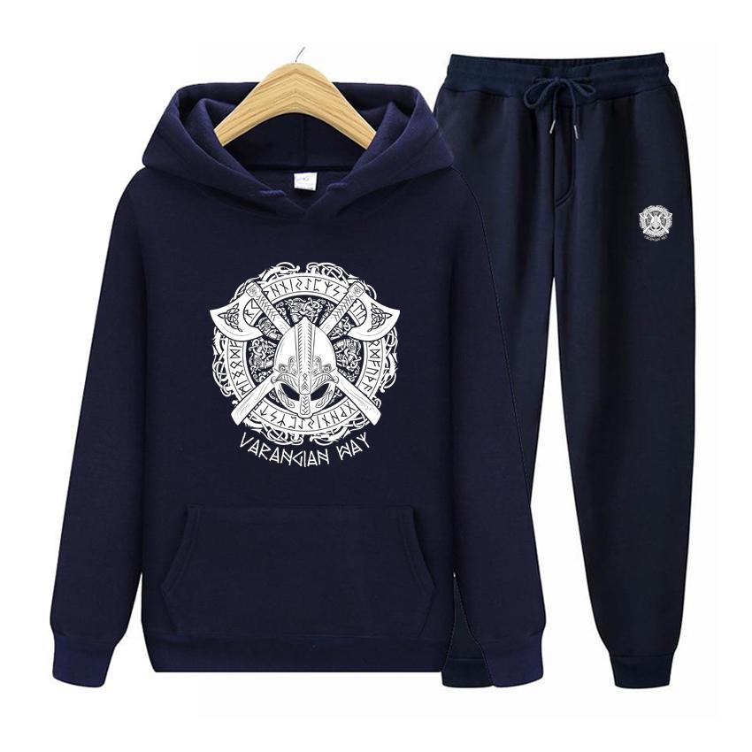 Women Long Sleeve Hoodie Set Viking Pullovers Personality Printing  Hoody Loose Retro  Hoodies Set