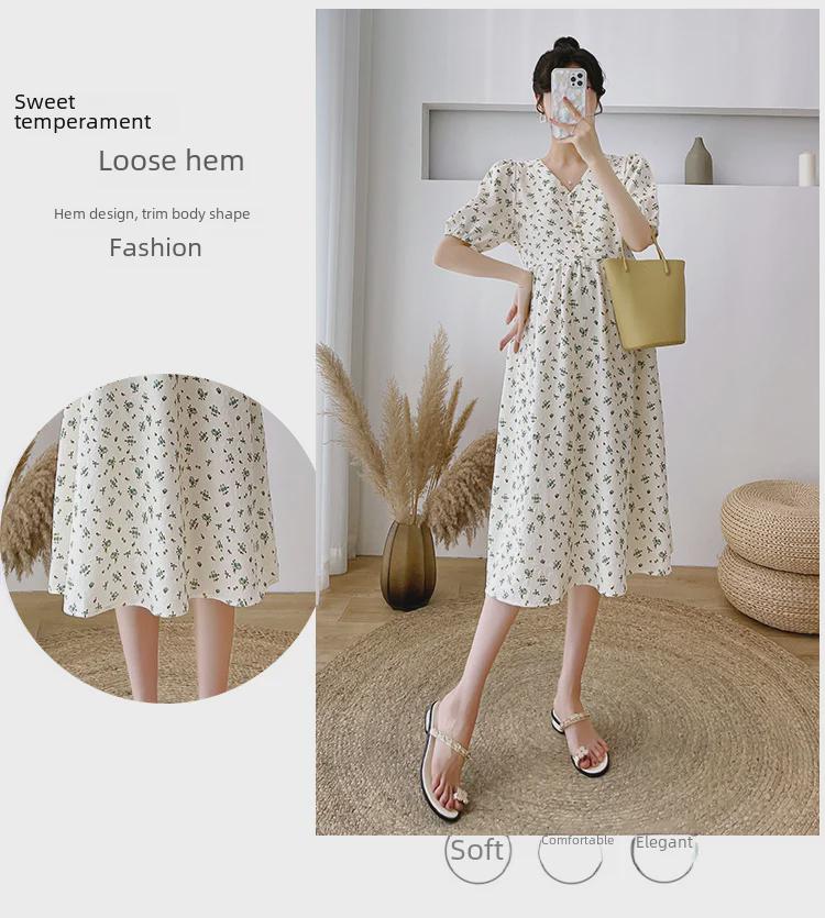 Rochie midi de vară, cu mâneci scurte, ocazională, care sfidează vârsta