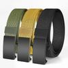2025 Men's Holeless Canvas Nylon Leather Belt with Automatic Buckle - Lightweight, Durable, Ultra-Thin Waist Belt