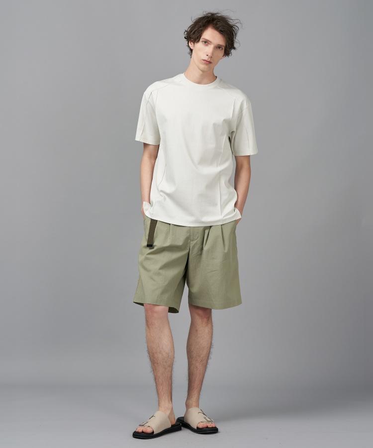 COMSPACE1980 Wide Double-Pleat Shorts_Khaki