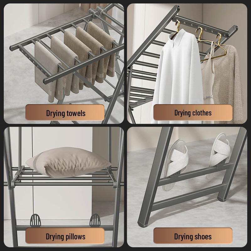 Składana suszarka na pranie ze skrzydłami