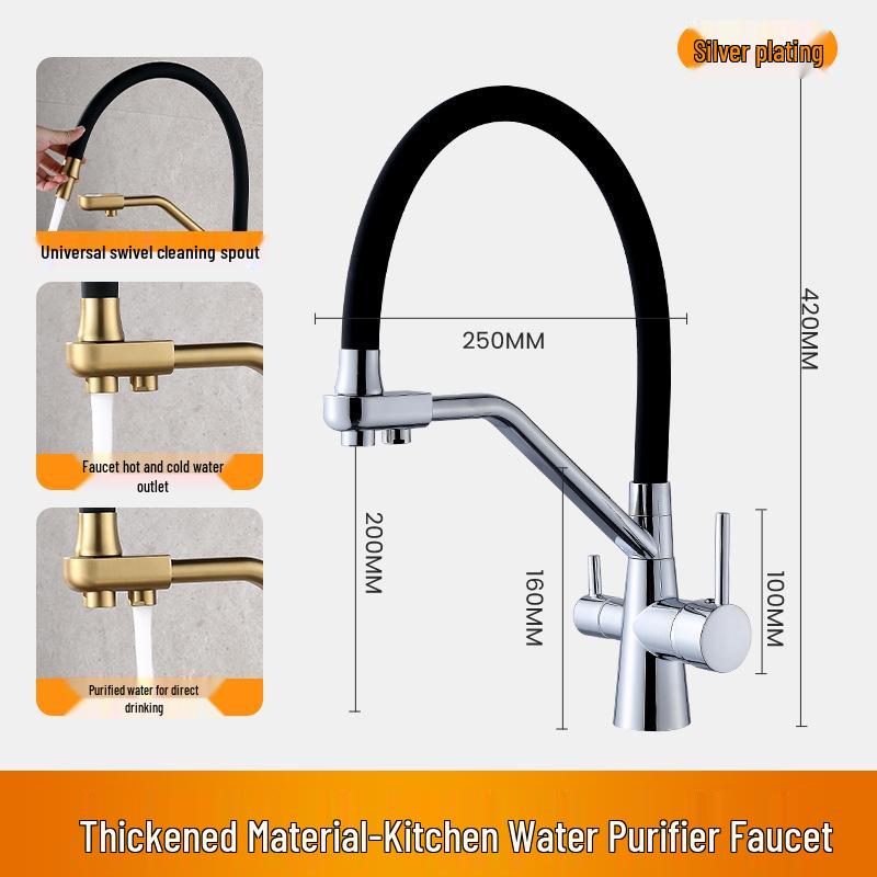 

Universal 3-in-1 Kitchen Faucet: Direct Drink, Hot/Cold, Rotating, Anti-Splash, Vegetable Washing & Water Purifier Single Faucet [No Inlet Pipe]