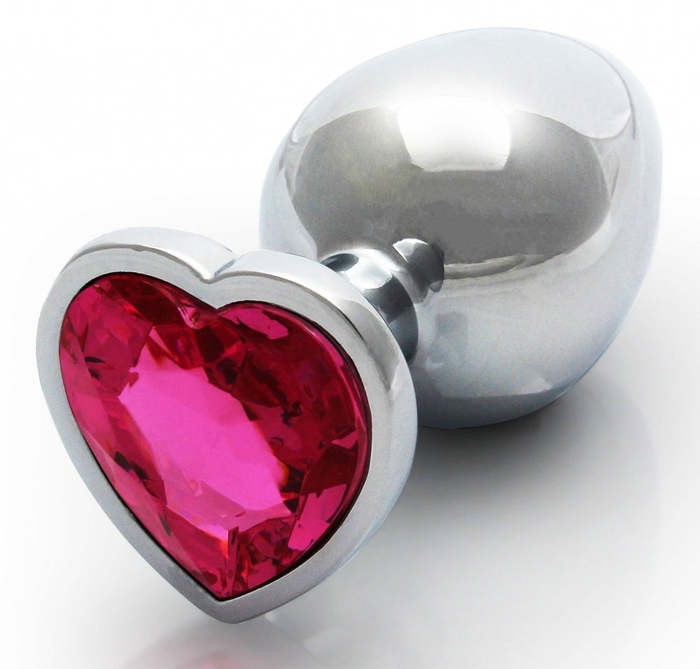 Bijou anal Heart Gem M 7 x 3.3cm Argenté-Rose - Ouch! - Bijoux Anal