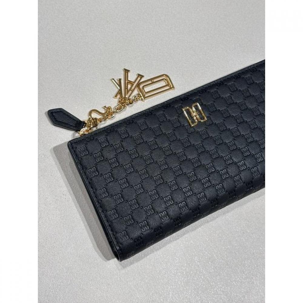 Daks Black Dd Logo Pattern Leather Slim 2 Fold Wallet Dcwa5f528bk