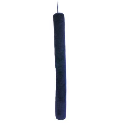 [A3467] – Tür-Zugluftstopper aus blauem „geripptem“ Samt – 80 x 8 cm