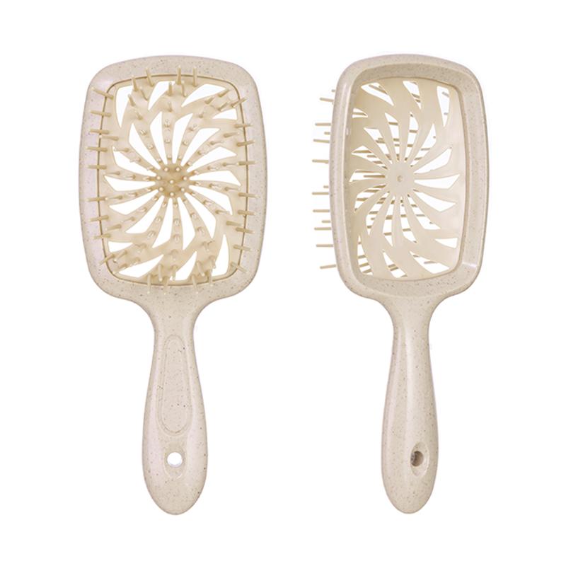 1pcs Air Cushion Hair Brush Wheat Straw Tangled Scalp Massage Comb Hollow Out Winmill Anti-static Hairbrush Salon Styling Tool
