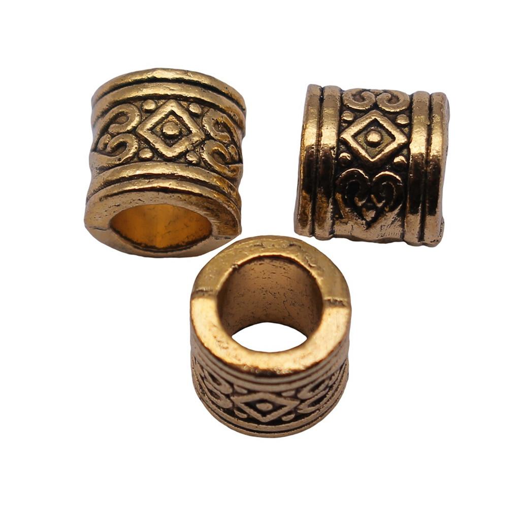 Multi Color Spacer Beads Ornate Metal Big Hole Beads For Jewelry Projects