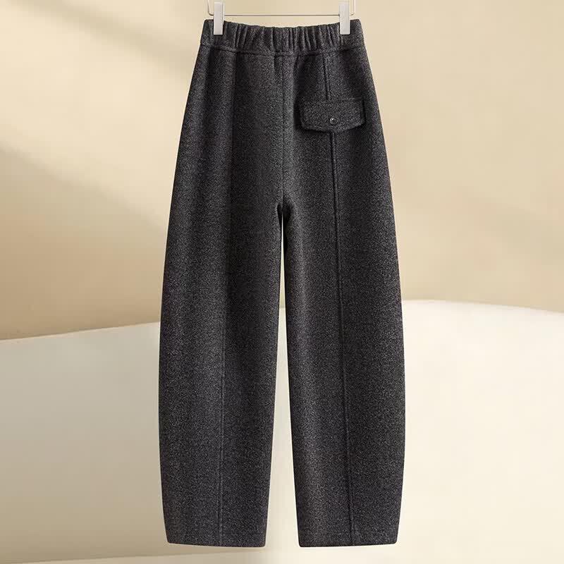 Kadın Yün Karışımı Bol Kesim Geniş Paça Günlük Pantolon