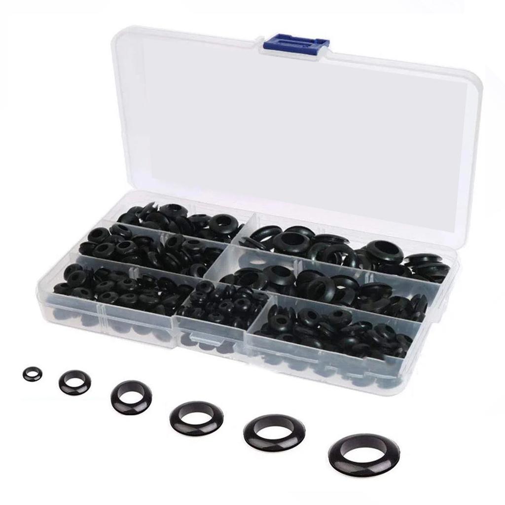 Kit Passacavi in Gomma 260 Pezzi Passacavi per Fori Cavi Elettrici 7 Misure Passacavi di Chiusura Tappi Fori in Gomma Conduttori Cablaggio