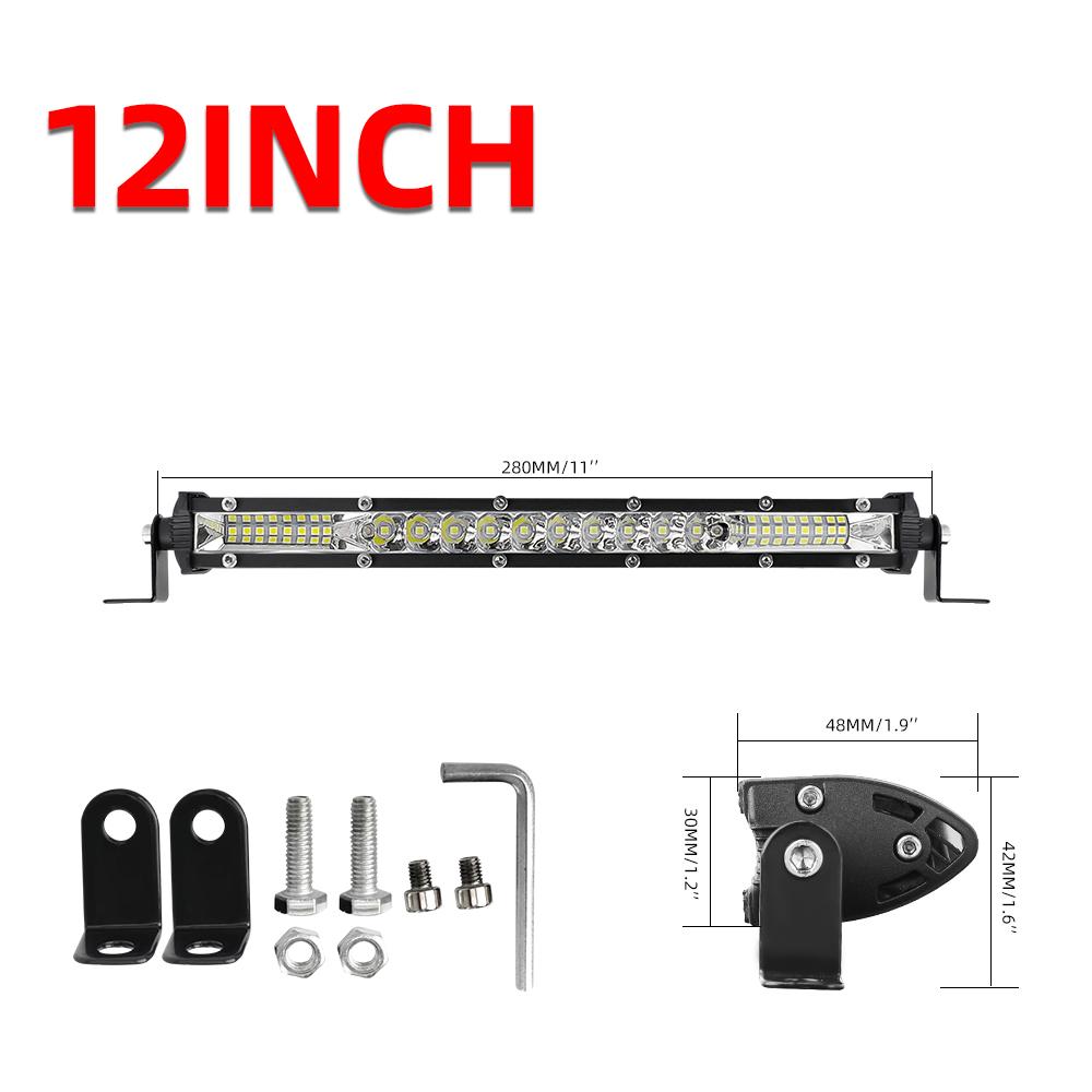 Single Row LED Light Bar 12/20/32 Inch Spot/Flood Combo Beam New IP68 Waterproof 6500K Color Led Work Lights Driving Lamp for Car ATV Truck Neon