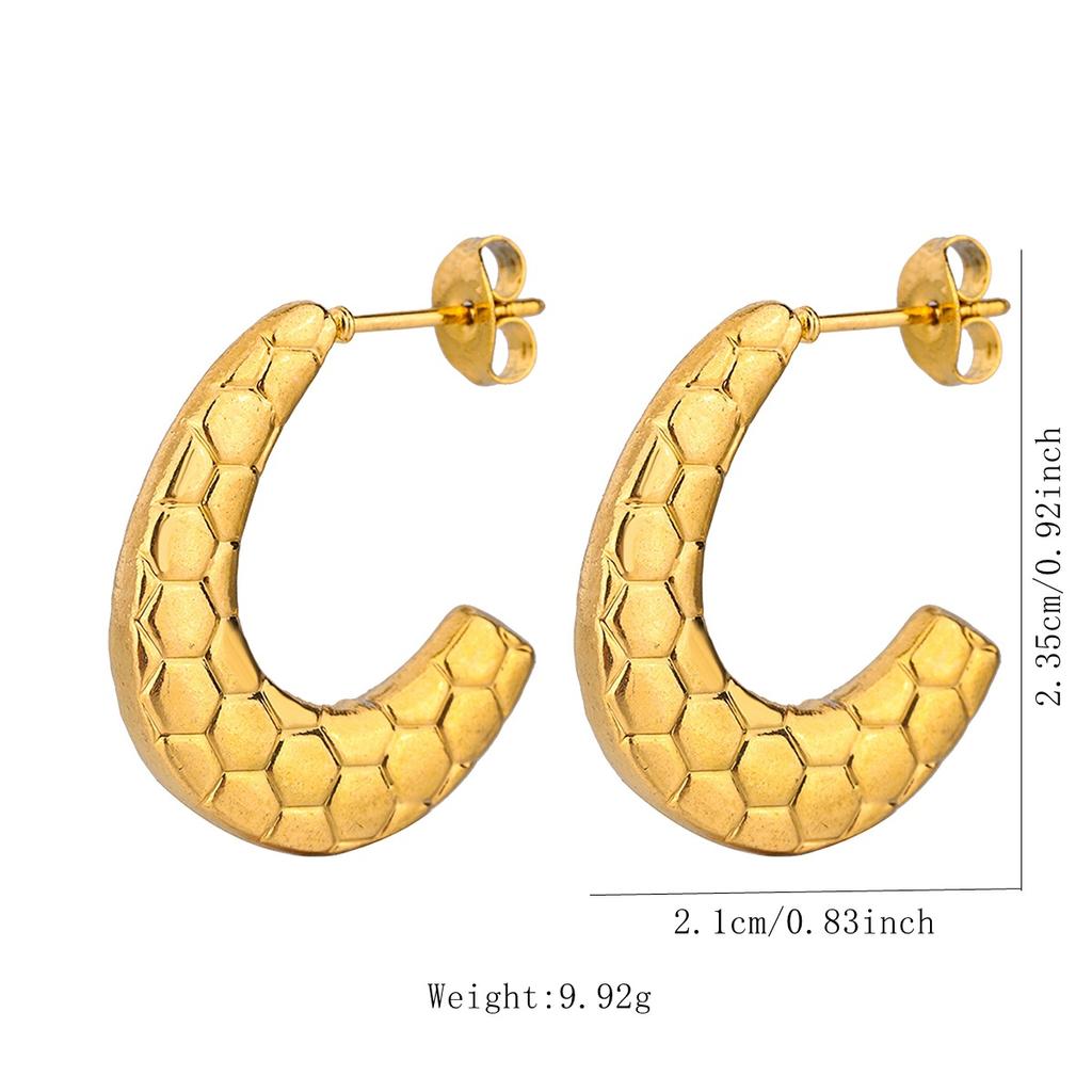 Trending Stainless Steel Chunky Round Earrings For Women 2024 New Gold Color Geometric Ear Hoops Fashion Earrings Jewelry Gift
