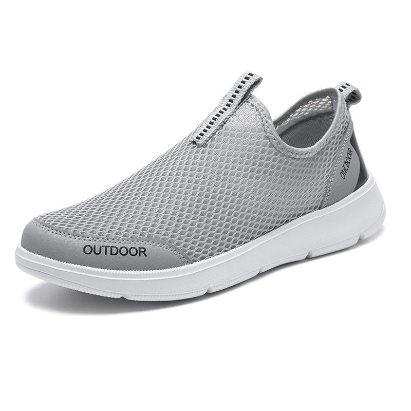 Mesh shoes men's summer breathable mesh shoes round head foot cover sports and leisure shoes men's mesh lazy shoes
