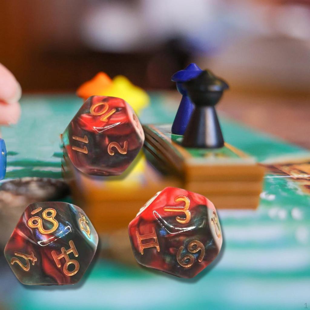 3 Stück 12-seitige Würfel, Astrologie-Würfel, Partyzubehör, Spiel, facettenreiche Karte, Acryl für Brett