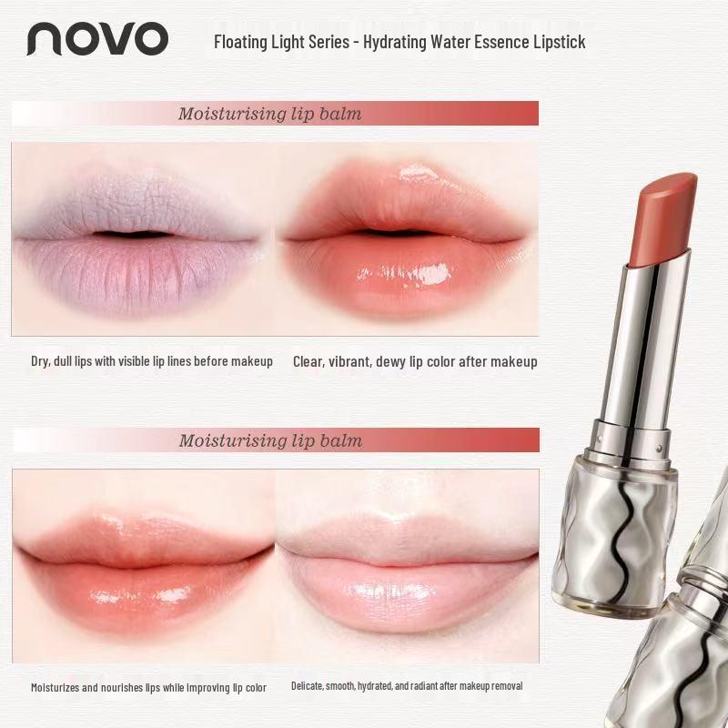 NOVO6490 Luminous Essence Hydrating Lipstick: Moisturizing, Nourishing, Long-Lasting, Anti-Cracking, Low Saturation, Whitening.
