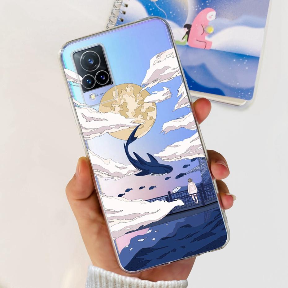 For Vivo V21 4G 5G V21S Fashion Dragon Metal Style Painted Case For Vivo V 21 21S V2050 V2066 V2108 Soft Silicone Phone Cases