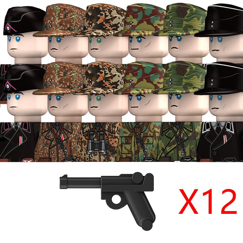 Ungiftige Militär-Zweiter Weltkrieg Deutsche Marine Panzer Truppen Bausteine USA 101. Großbritannien Sowjetunion Soldaten Infanterie Waffen Steine Spielzeug Kinder